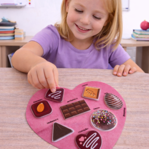 Pareamento formas geométricas de chocolate