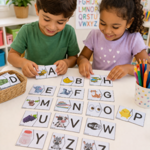 Quebra cabeça letra inicial do alfabeto