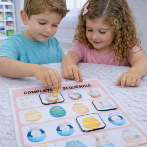 Complete a sequência dos coelhinhos