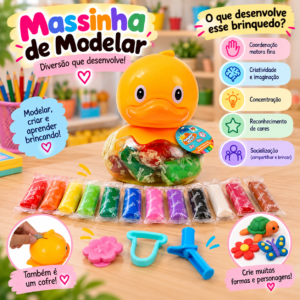 Massinha de Modelar + Cofrinho Pato
