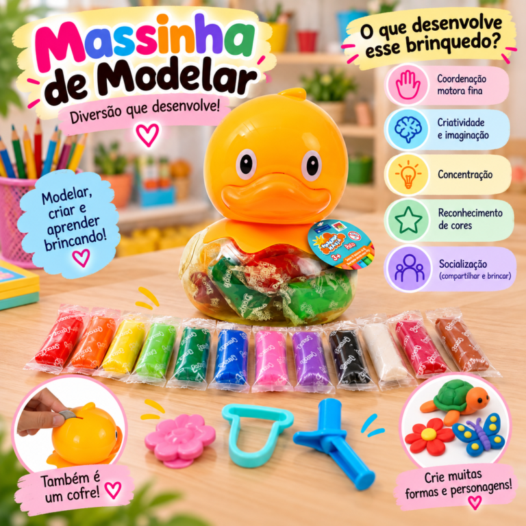Massinha de Modelar + Cofrinho Pato