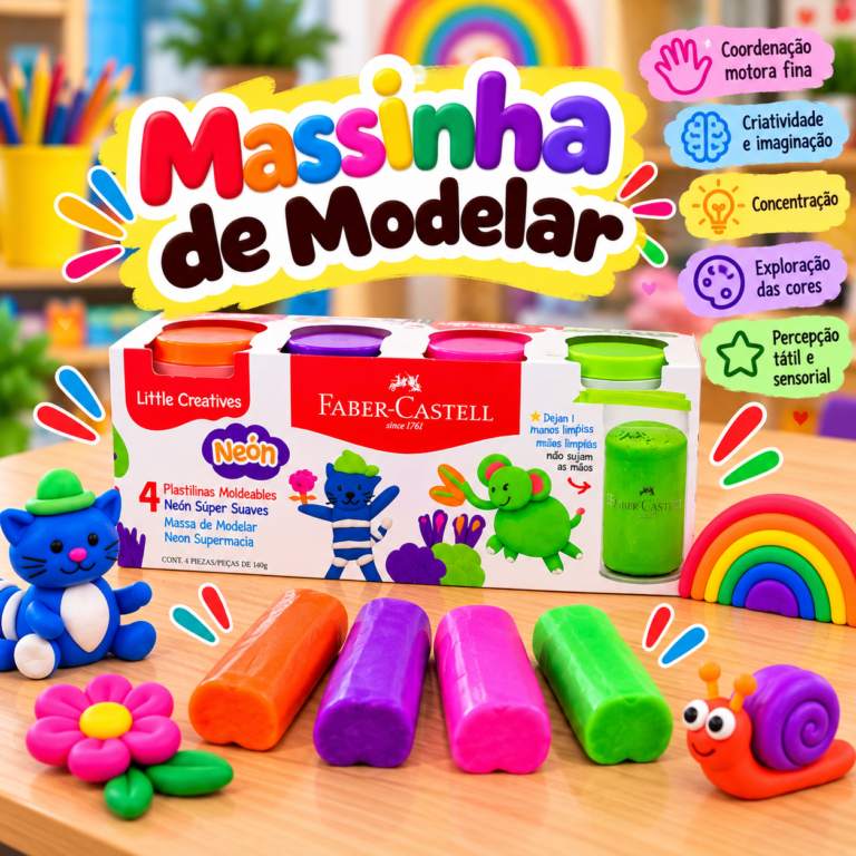 MASSINHA DE MODELAR NEON – 4 CORES