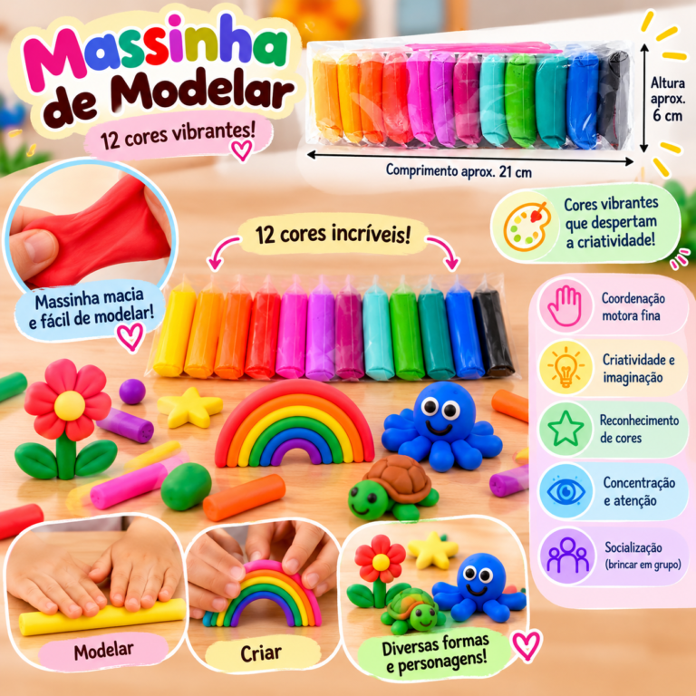 Massinha de modelar - 12 cores