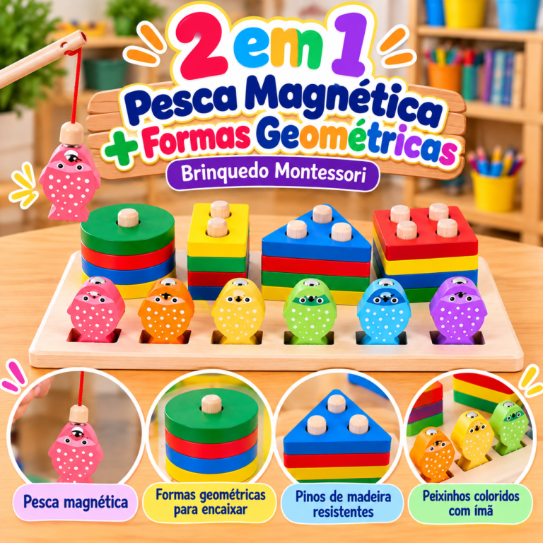 2 em 1 Pesca Magnética + Formas Geométricas