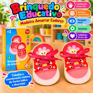 Brinquedo Educativo de Amarrar Cadarço