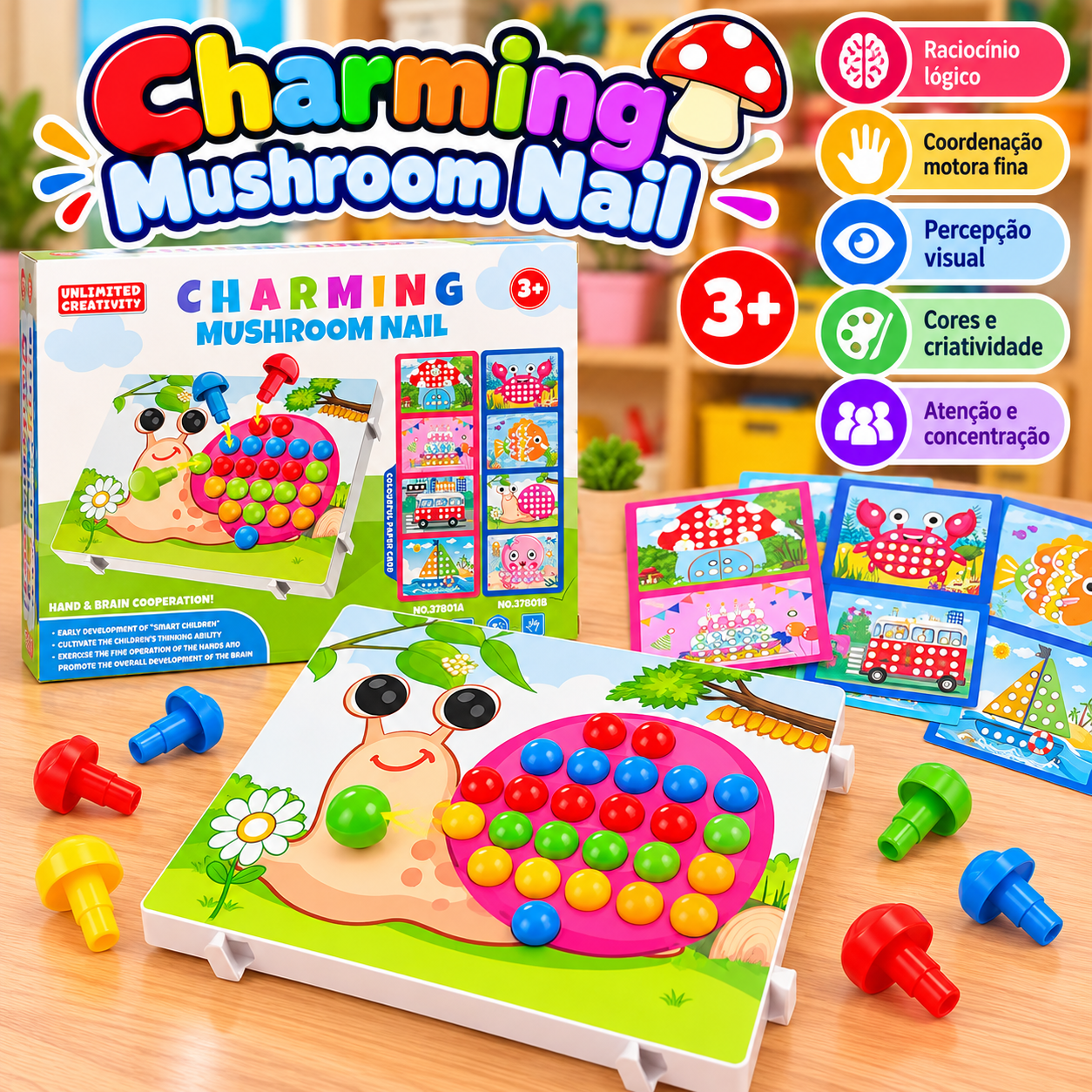 Jogo Cogumelo Educativo – Mushroom Nail 🍄🐌